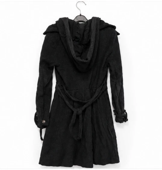 Lange IKKS-jas voor dames grijs antraciet – Maat 38 – Geceintured & capuchon – Chique winter – photo 4